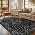 thumbnail image 1 of Micgeek Boho 5x7 Area Rugs for Living Room, Floral Non-Slip Washable Rug for Bedroom Home Decor Carpet, Farmhouse Dining Room Office Throw Rugs, Black, 1 of 8