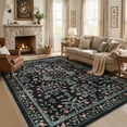 thumbnail image 1 of MICGEEK 6'x9' Washable Area Rugs for Living Room, Washable Non-slip Soft Indoor Modern Vintage Rug for Bedroom Dining Room Office Home Decor Carpet,Black, 1 of 11