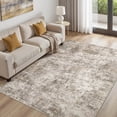 thumbnail image 1 of MICGEEK 6x9 Washable Area Rugs for Living Room, Modern Abstract Printed Rug, Vacuum-Friendly, Non Slip Indoor Rug for Bedroom Dining Room Home Decor Carpet, Brown, 1 of 7