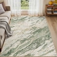 thumbnail image 1 of MICGEEK 6x9 Washable Area Rugs for Living Room, Modern Abstract Printed Rug, Vacuum-Friendly, Non Slip Indoor Rug for Bedroom Dining Room Home Decor Carpet, Green/Brown, 1 of 8