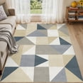 thumbnail image 1 of MICGEEK 6x9 Washable Area Rugs for Living Room, Modern Geometric Printed Rug, Vacuum-Friendly, Non Slip Indoor Rug for Bedroom Dining Room Home Decor Carpet, Yellow, 1 of 12