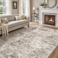 thumbnail image 1 of MICGEEK 8x10 Washable Area Rugs for Living Room, Modern Abstract Printed Rug, Vacuum-Friendly, Non Slip Indoor Rug for Bedroom Dining Room Home Decor Carpet, Brown, 1 of 7
