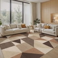 thumbnail image 1 of MICGEEK 8x10 Washable Area Rugs for Living Room, Modern Geometric Printed Rug, Vacuum-Friendly, Non Slip Indoor Rug for Bedroom Dining Room Home Decor Carpet, Dark Brown, 1 of 12
