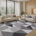 thumbnail image 1 of MICGEEK 8x10 Washable Area Rugs for Living Room, Modern Geometric Printed Rug, Vacuum-Friendly, Non Slip Indoor Rug for Bedroom Dining Room Home Decor Carpet, Gray, 1 of 12