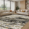 thumbnail image 1 of MICGEEK 9x12 Washable Area Rugs for Living Room, Modern Abstract Printed Rug, Vacuum-Friendly, Non Slip Indoor Rug for Bedroom Dining Room Home Decor Carpet, Black/Gold, 1 of 10