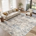 thumbnail image 1 of MICGEEK 9x12 Washable Area Rugs for Living Room, Modern Abstract Printed Rug, Vacuum-Friendly, Non Slip Indoor Rug for Bedroom Dining Room Home Decor Carpet, Blue/Brown, 1 of 7
