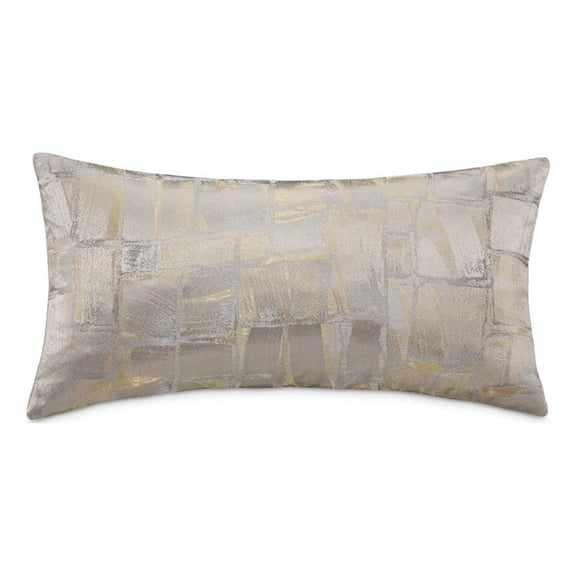 MICHAEL AMINI Ferrara 13x24" Fabric Accent Pillow in Platinum/Gold in Set of 2