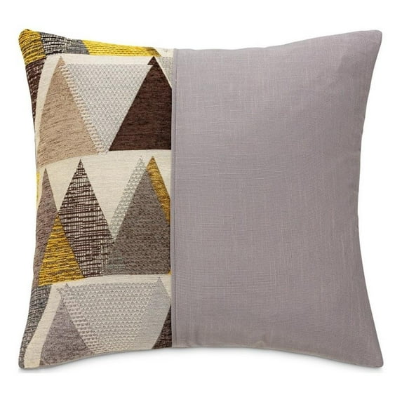 MICHAEL AMINI Knox 21x21" Chenille Accent Pillow in Gray/Citrine in Set of 2