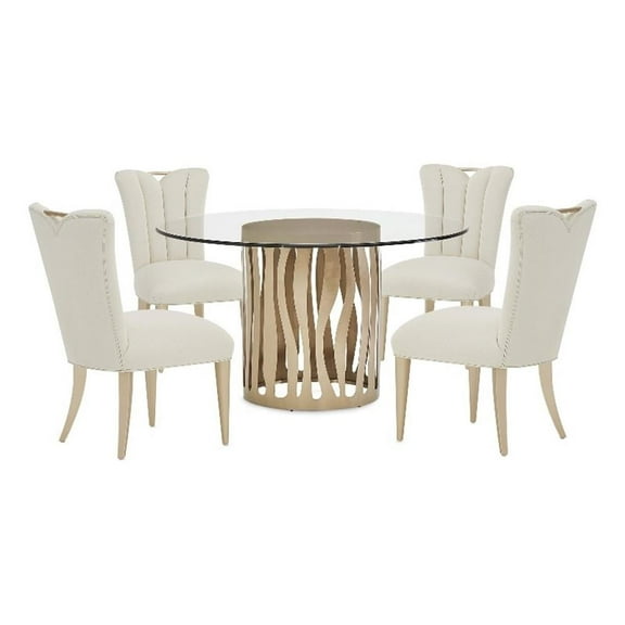 MICHAEL AMINI La Rachelle 5-Piece Transitional Metal Dining Set in Metal