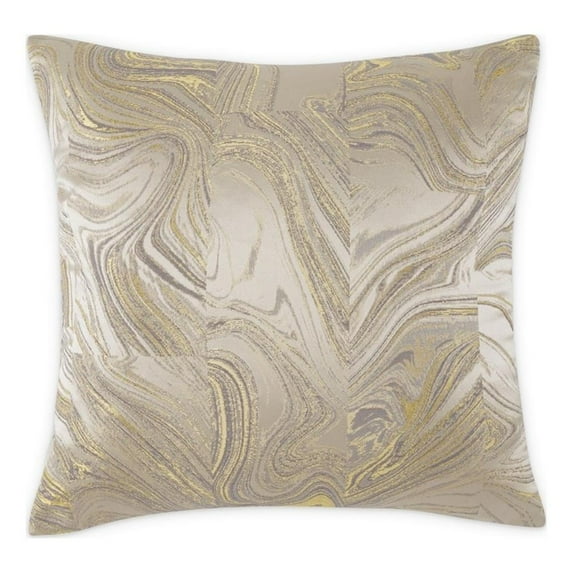 MICHAEL AMINI Naomi 19x19" Square Fabric Accent Pillow in Gold in Set of 2