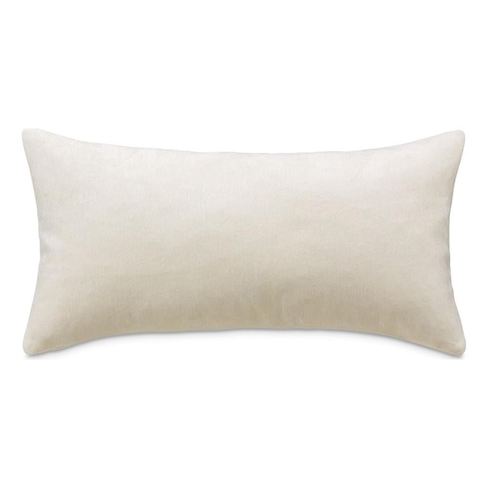 Cream Chenille Rectangular Feather Throw Pillow