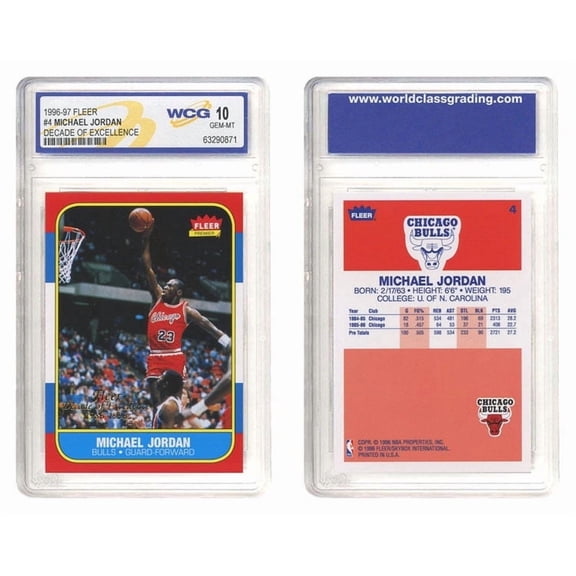 MICHAEL JORDAN 1996-97 Fleer ULTRA DECADE OF EXCELLENCE Rookie Card #U4 Graded GEM MINT 10