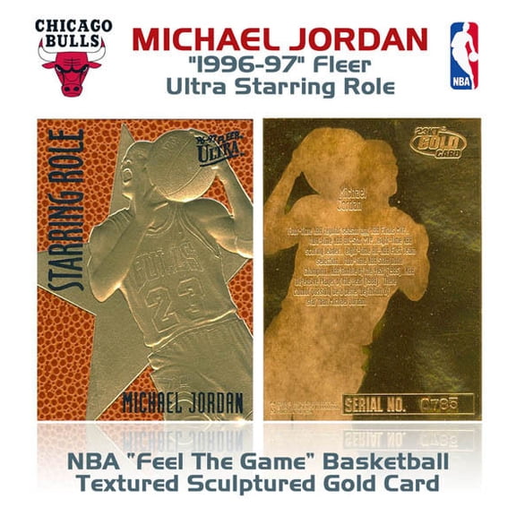 MICHAEL JORDAN 1996-97 Fleer Ultra Starring Role FEEL THE GAME 23KT Gold Card