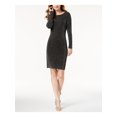 thumbnail image 1 of MICHAEL KORS $125 Womens New 1279 Black Long Sleeve Scoop Neck Dress XL B+B, 1 of 3