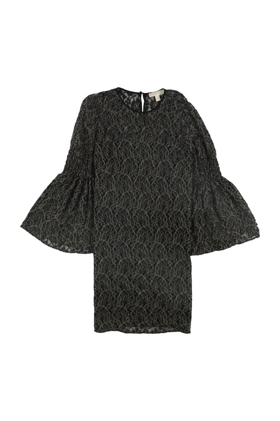 Womens Metallic Lace Midi Dress, Metallic, Small