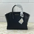 thumbnail image 1 of MICHAEL KORS 35F1G4VM2L Avril Small Leather Top-Zip Satchel IN BLACK, 1 of 5