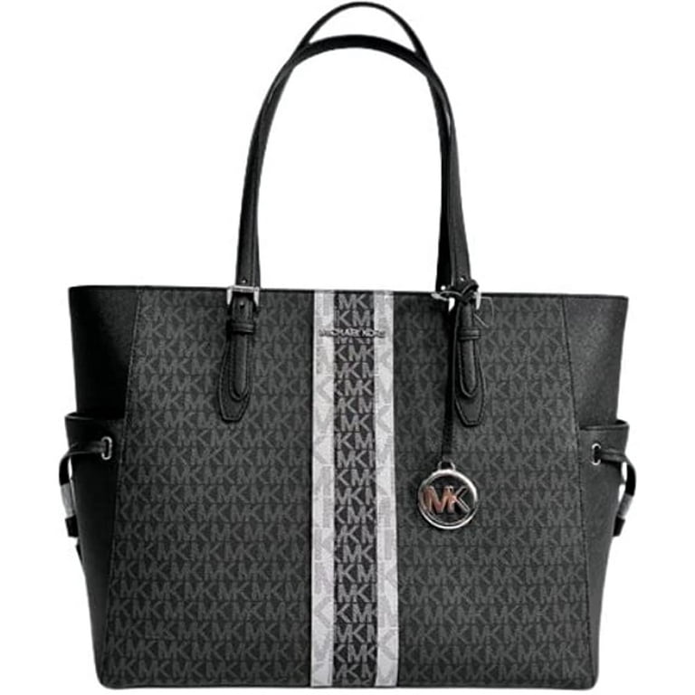 MICHAEL KORS 35F2S2GT7B Gilly Large Color-Block Logo and Leather Tote Bag  In BLACK MULTI 