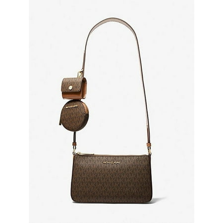 MICHAEL KORS 35S1GTVC3B Jet Set Travel Small Logo Shoulder Bag In BROWN