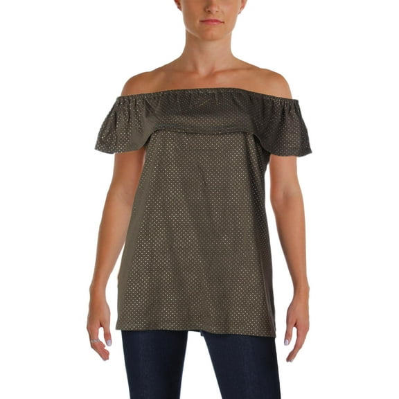 MICHAEL Michael Kors Womens Off-The-Shoulder Embellished Blouse