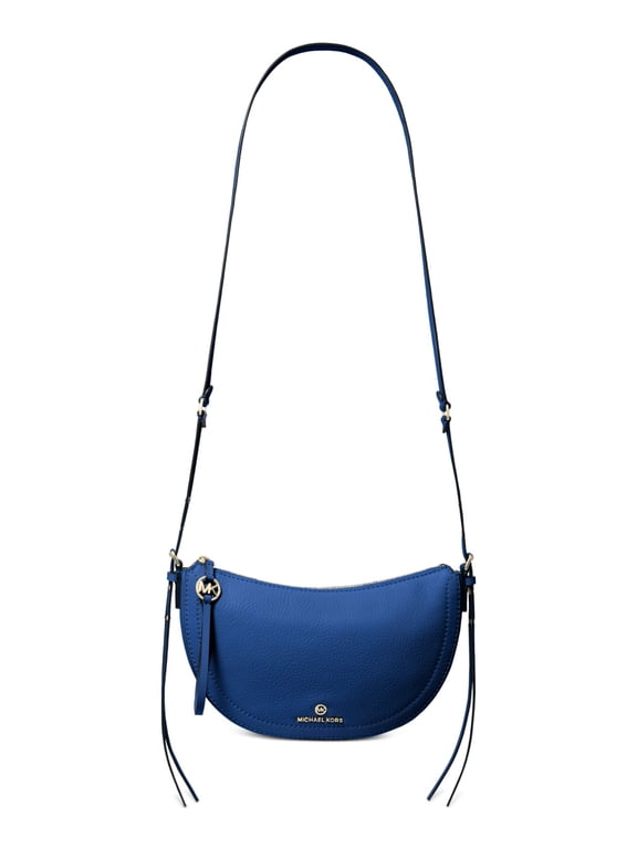 Blue Leather Messenger Bag