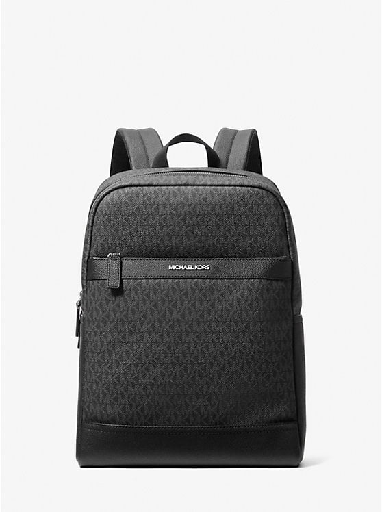 MICHAEL KORS Cooper Medium Signature Logo Backpack-Black
