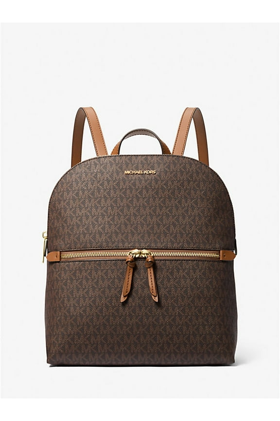 Dallas Medium Signature Logo Backpack-Brown