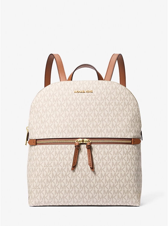 MICHAEL KORS Dallas Medium Signature Logo Backpack-Vanilla
