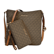MICHAEL KORS JET SET TRAVEL LARGE SHOULDER MESSENGER CROSSBODY BAG + MICHAEL KORS JET SET MULTIFUNCTION PHONE WALLET