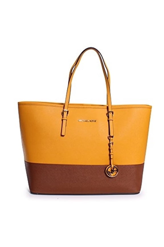 MICHAEL KORS Jet Set Travel Medium Two-Tone Tote Bag