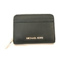 thumbnail image 1 of Michael Kors Jet Set Travel Medium Zip Around Card Case Credit Card Wallet (Black/Gold Tone), 1 of 5