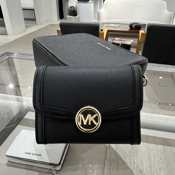 MICHAEL KORS Leida Medium Wallet 35S4G9GF2L-BLACK - Walmart.com
