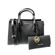 MICHAEL KORS MEDIUM SATCHEL SHOULDER HANDBAG PURSE MESSENGER CROSSBODY + WALLET