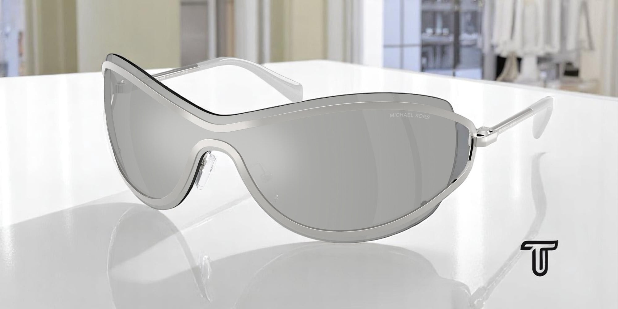 Michael Kors Silver Matte Women\'s Sunglasses Michael Kors Silver Mirrored Sunglasses for Women for sale  main image 3