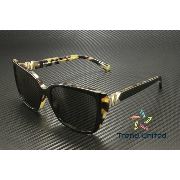 Michael Kors ACADIA MK 2199 Plastic Womens Rectangle Sunglasses Bi Layer Black/Amber Tortoise 55mm Adult