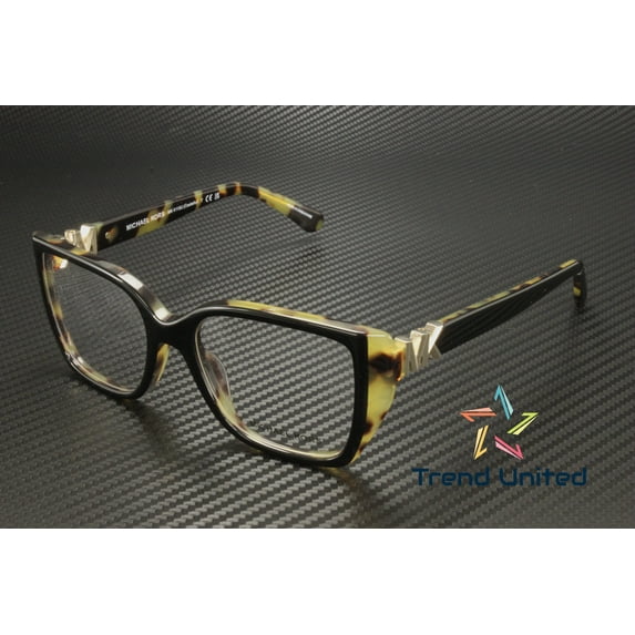 MICHAEL KORS MK4115U 3950 Black Amber Tortoise Demo Lens 52mm Women's Eyeglasses