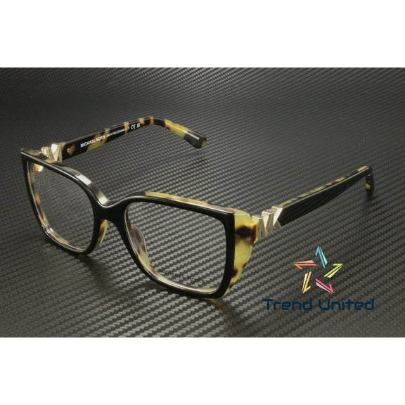 MICHAEL KORS MK4115U 3950 Black Amber Tortoise Demo Lens 52mm Women's Eyeglasses