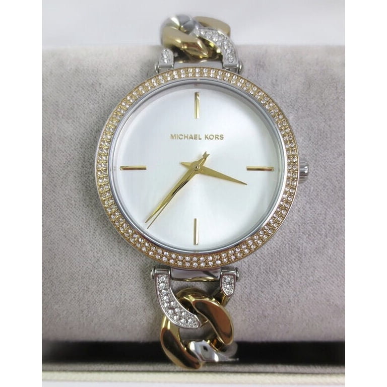 MICHAEL KORS MK4633 CATELYN WHITE GLITZ DIAL TWO TONE  display picture 3