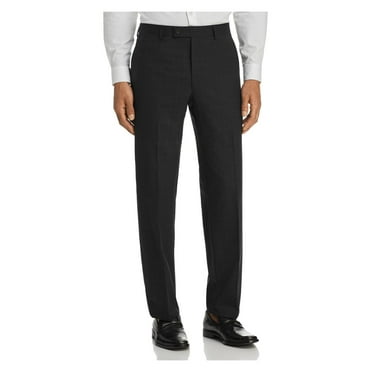 MICHAEL KORS Mens Gray Flat Front, Straight Leg Windowpane Plaid Classic Fit Pants 33W/ 30L