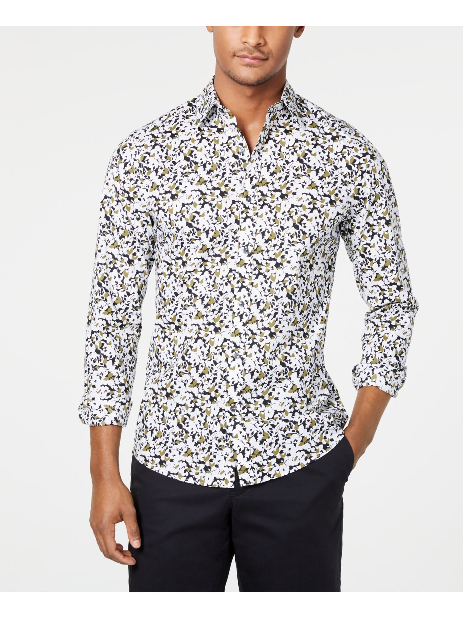 michael kors mens dress shirts Michael Kors Slim Fit Herringbone Dress Shirt