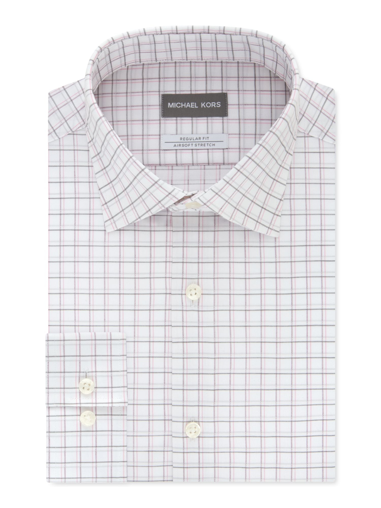 MICHAEL KORS Mens Light Blue Plaid Collared Classic Fit Stretch Dress Shirt  XXL 18.5- 36/37 - Walmart.com