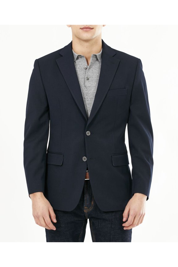 Mens Navy Single Breasted, Performance Stretch Blazer Jacket 48L
