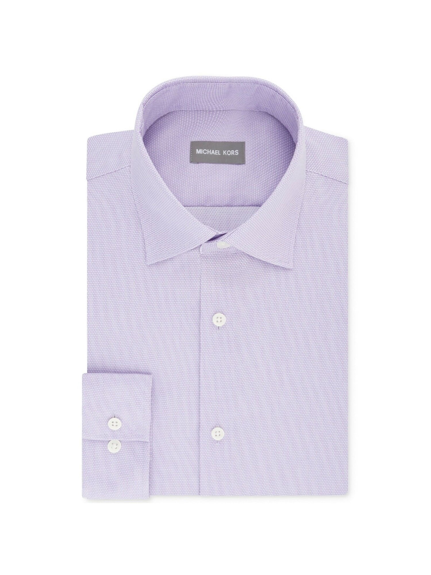 MICHAEL KORS Mens Purple Point Collar Classic Fit Stretch Dress Shirt L  16.5- 34/35 - Walmart Business Supplies
