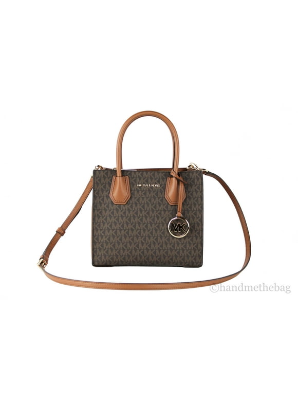 Mercer 35S1GM9M2B Medium Logo and Leather Accordion Crossbody Bag In Brown