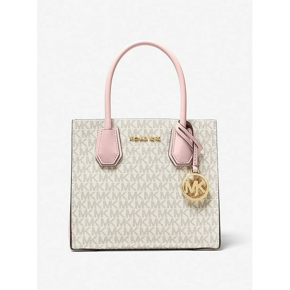 MICHAEL KORS Mercer 35S1GM9M2B Medium Logo and Leather Accordion Crossbody Bag In Powder Blush Multi