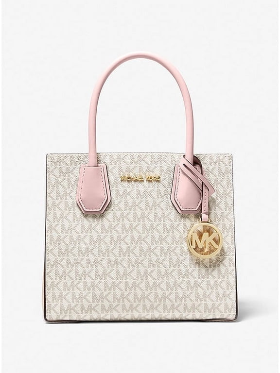 Mercer 35S1GM9M2B Medium Logo and Leather Accordion Crossbody Bag In Powder Blush Multi