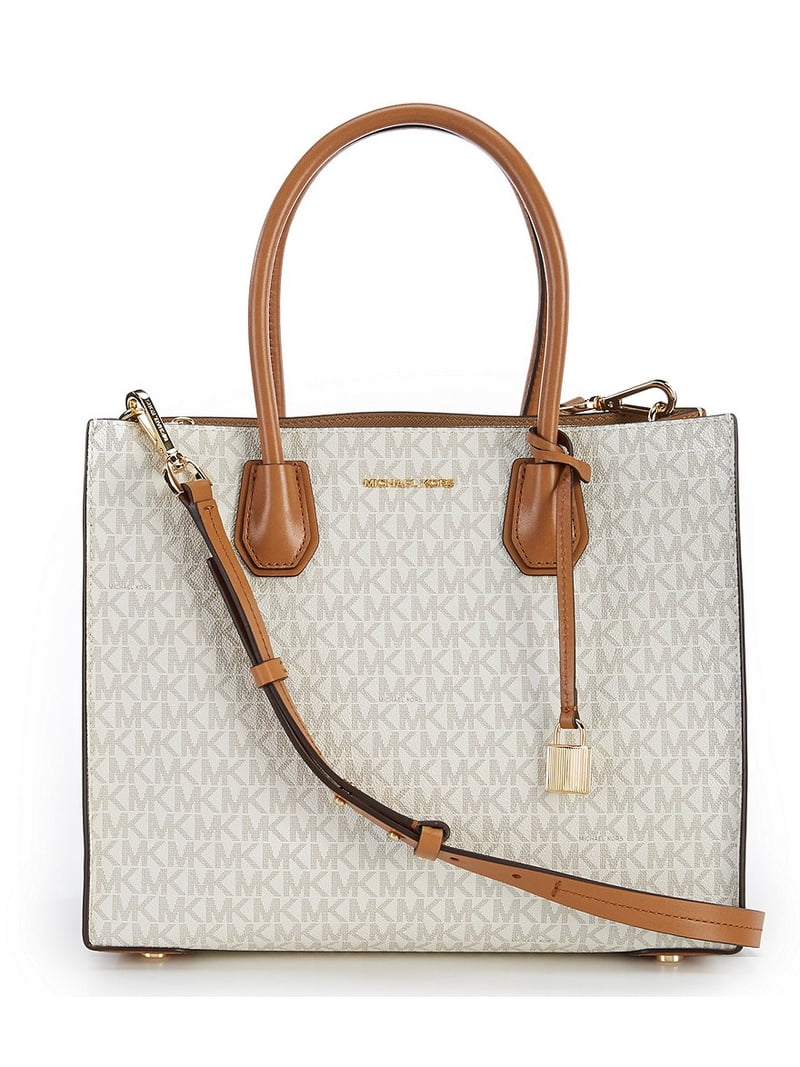 MICHAEL KORS Mercer Convertible MK Logo Tote Vanilla 30S7GM9T3V