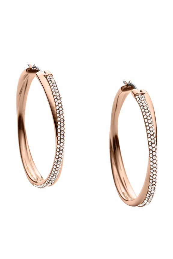 Pave Rose Gold-Tone Hoops MKJ3671791