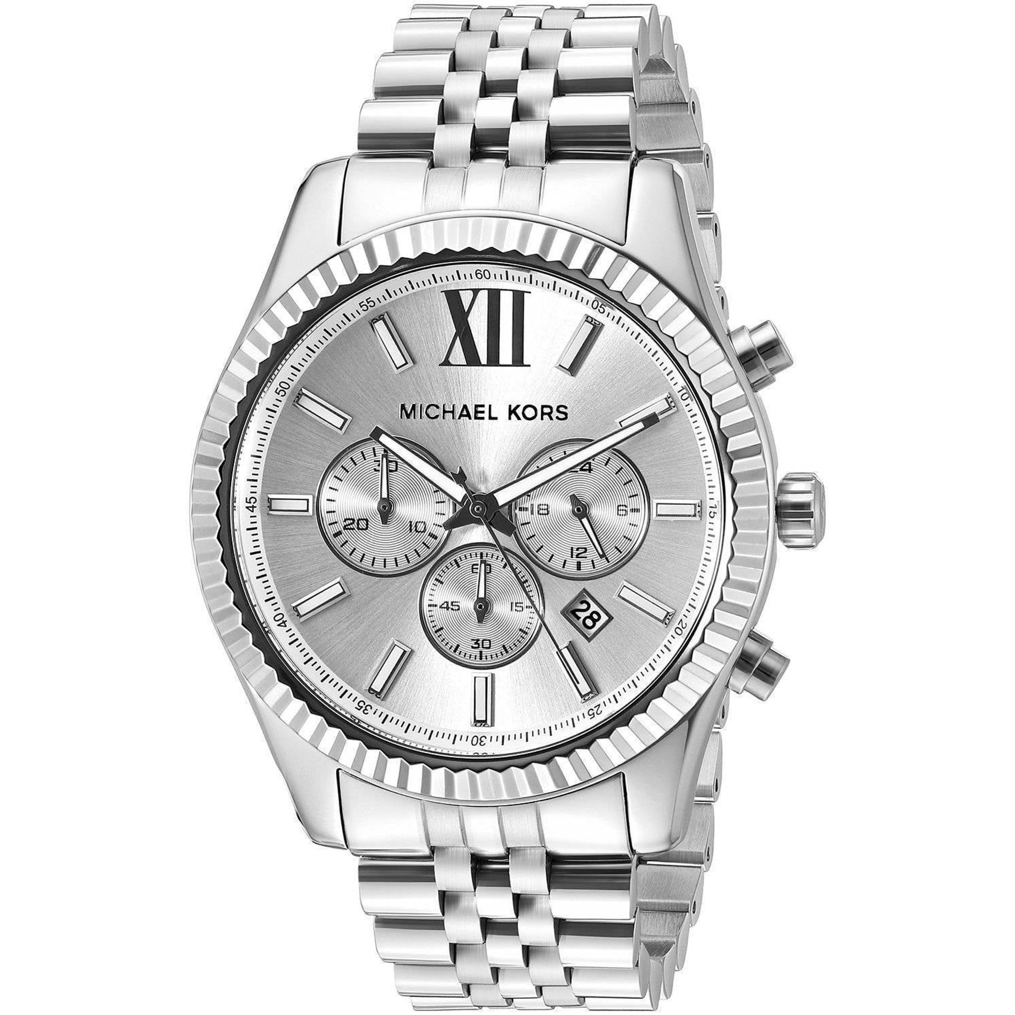 MICHAEL KORS Stainless Steel Silver Mens Lexington Watch Model MK8405
