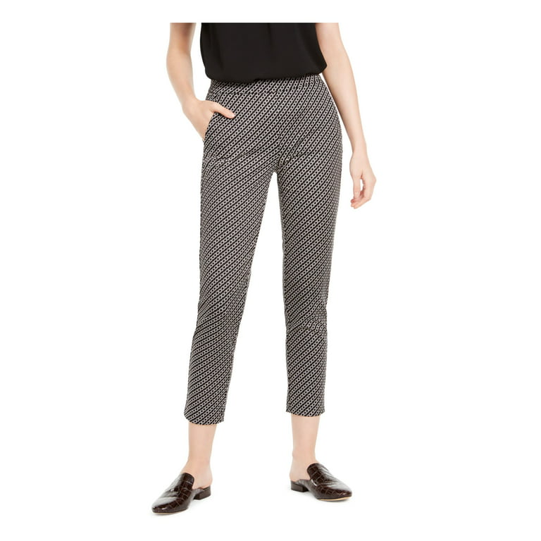MICHAEL KORS Womens Black Printed Skinny Pants Size: XL 