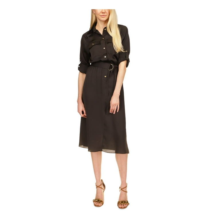 Michael michael kors roll sleeve belted shirt dress hotsell